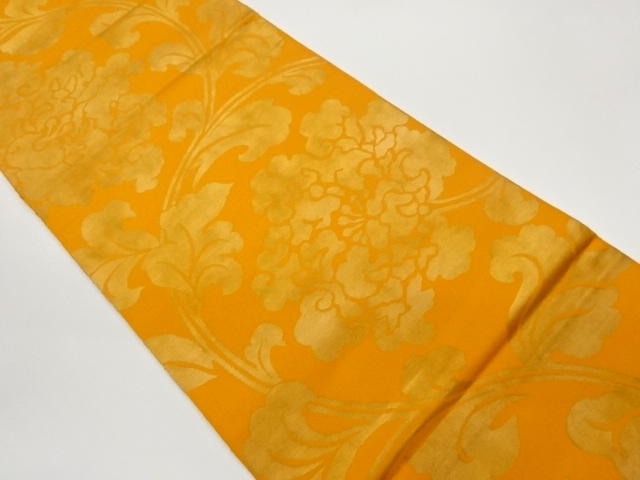 JAPANESE MARU OBI / WOVEN FLOWER ARABESQUE